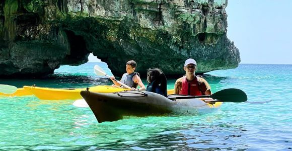 Leuca kayak tour with swimming stop and speleo-trek in cave